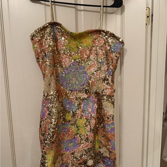 NADINE MERABI Dresses & Skirts - NADINE MERABI Sequin Mini Leila Floral Dress